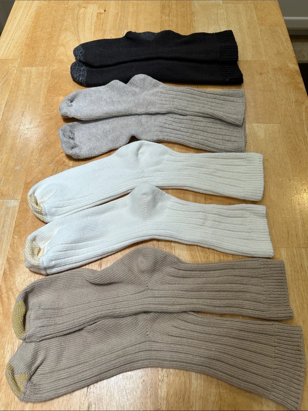 Multipack Men's Ribbed Crew 4 Pack Socks - Neutral Colors
